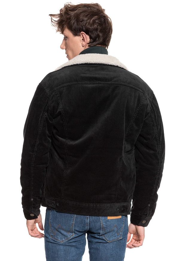 Lee - KURTKA ZIMOWA LEE SHERPA RIDER BLACK L87ADC01 112122830. Materiał: sztruks. Sezon: zima