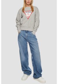 Guess - GUESS Szara damska bluza z logo Original Fleece, Rozmiar M. Okazja: na co dzień. Kolor: szary. Materiał: materiał. Styl: casual, sportowy #4