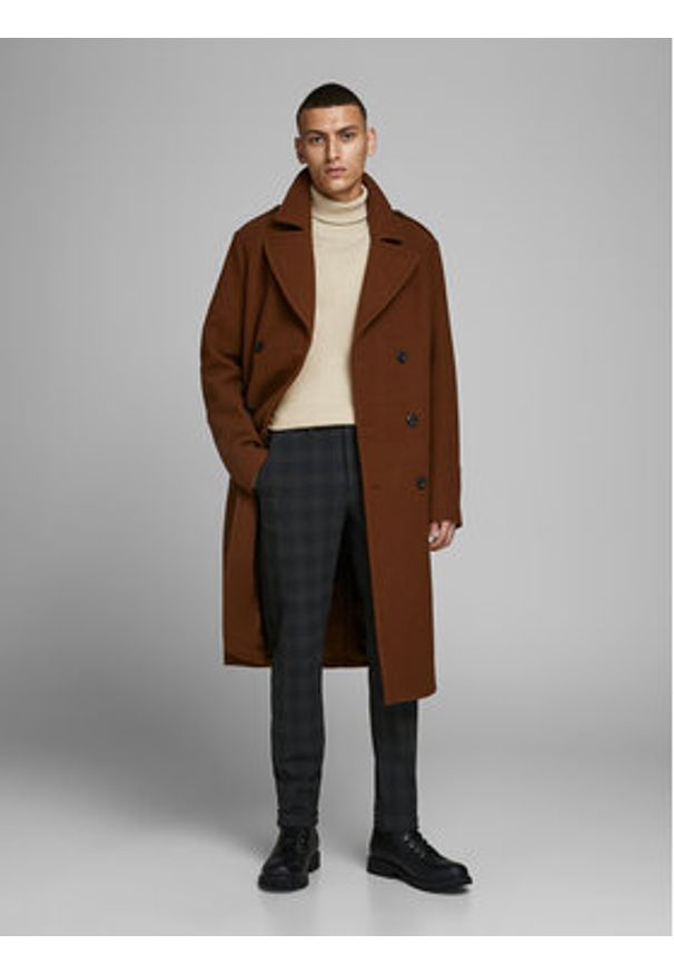 Jack & Jones Golf 12157417 Beżowy Regular Fit. Typ kołnierza: golf. Kolor: beżowy. Materiał: bawełna