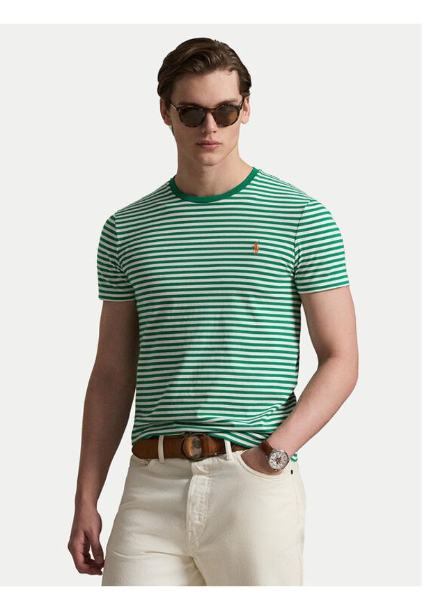 Polo Ralph Lauren T-Shirt 710956828500 Zielony Slim Fit. Typ kołnierza: polo. Kolor: zielony. Materiał: bawełna