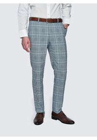 Pako Lorente - PAKO LORENTE – Niebieskie spodnie garniturowe w kratę. Kolor: niebieski. Materiał: poliester, wiskoza, elastan #5
