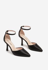 Born2be - Czarne Szpilki Ozdobione Paskiem Ennallis. Zapięcie: pasek. Kolor: czarny. Materiał: jeans. Wzór: aplikacja. Obcas: na szpilce. Wysokość obcasa: średni #5