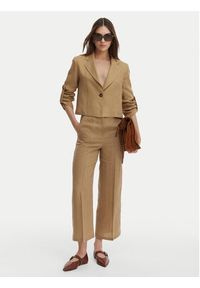 Marella Kuloty Clava 2615131182 Beżowy Regular Fit. Kolor: beżowy. Materiał: len #5