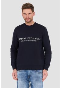 Armani Exchange - ARMANI EXCHANGE Granatowa męska bluza, Rozmiar L. Kolor: niebieski