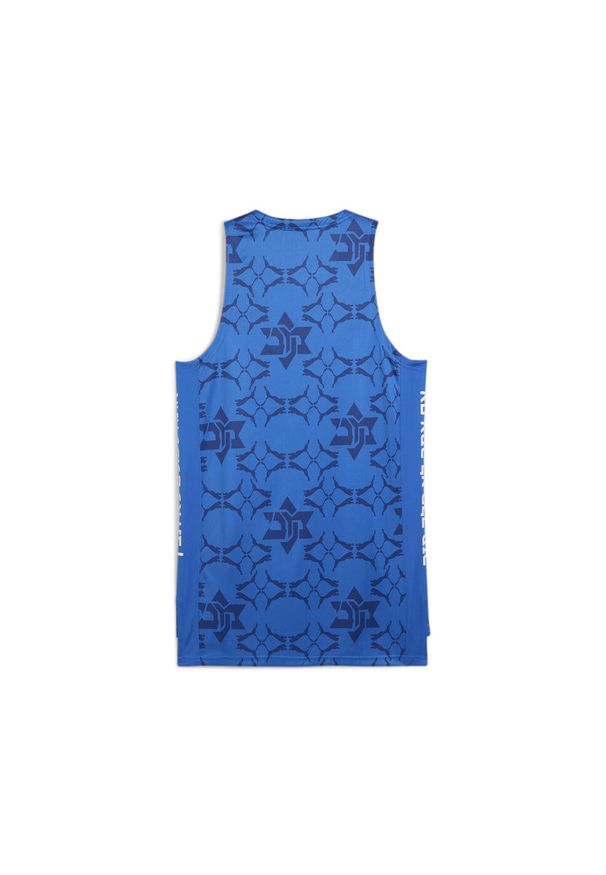 Puma - Męska koszykarska koszulka meczowa Maccabi PUMA Nautical Blue. Kolor: niebieski