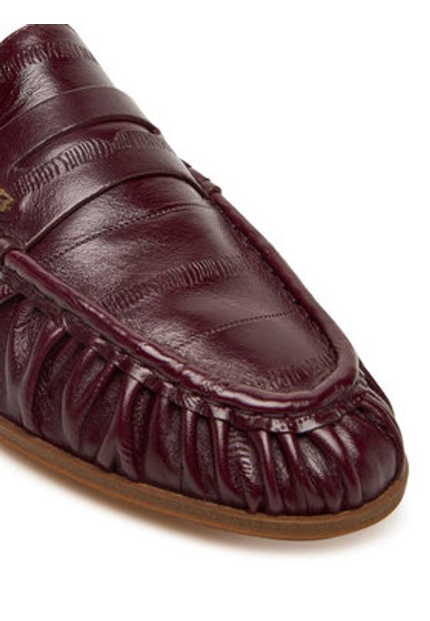 Nokwol Mokasyny Mica Bordowy. Kolor: czerwony. Materiał: skóra