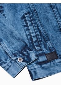 Ombre Clothing - Kurtka męska jeansowa C525 - indygo - XXL. Materiał: jeans. Wzór: nadruk. Styl: klasyczny #8