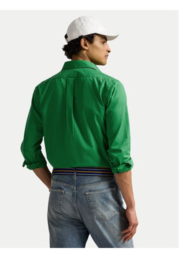 Polo Ralph Lauren Koszula 710937993013 Zielony Custom Fit. Typ kołnierza: polo. Kolor: zielony. Materiał: bawełna