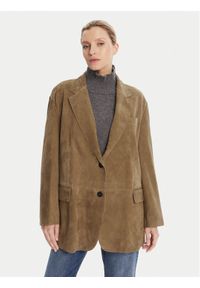 Weekend Max Mara Kurtka skórzana Rolanda 2525446071650 Brązowy Oversize. Kolor: brązowy. Materiał: skóra #1