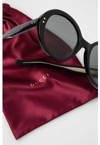 Gucci okulary przeciwsłoneczne damskie kolor czarny. Kształt: okrągłe. Kolor: czarny #5