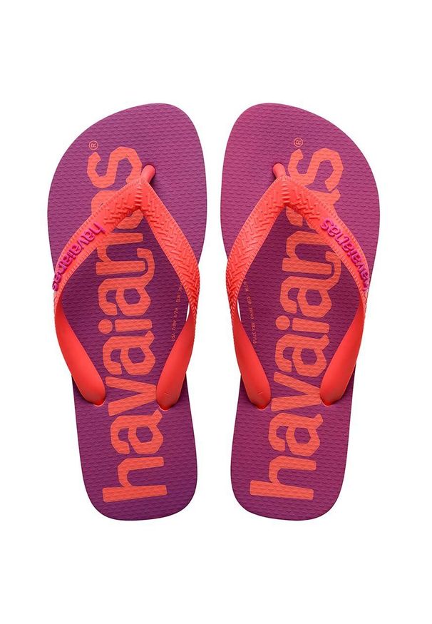 Havaianas japonki TOP LOGOMANIA kolor fioletowy 4145741.1256. Kolor: fioletowy. Materiał: guma