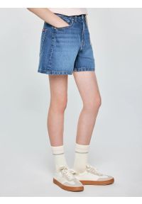 Big-Star - Szorty dziewczęce jeansowe granatowe Rue 542. Okazja: na co dzień. Stan: podwyższony. Kolor: niebieski. Materiał: jeans. Sezon: lato. Styl: casual, vintage, klasyczny, elegancki #5