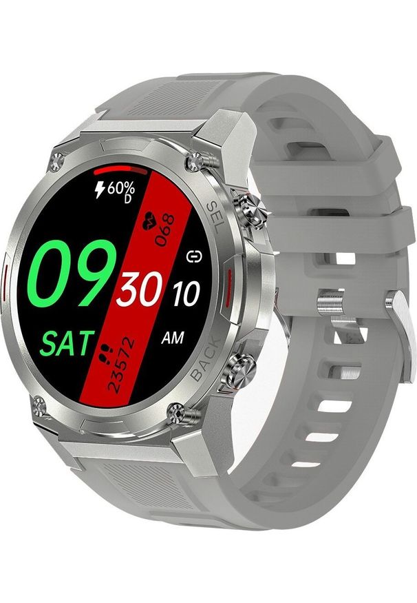 Smartwatch Oukitel BT50 Szary Srebrny (BT50-SR/OL). Rodzaj zegarka: smartwatch. Kolor: wielokolorowy, srebrny, szary