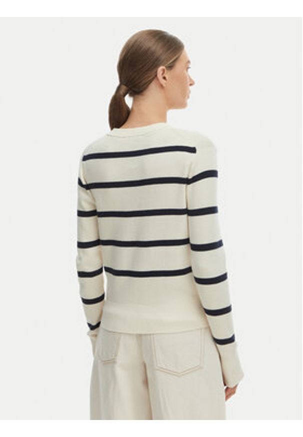 TOMMY HILFIGER - Tommy Hilfiger Kardigan WW0WW49617 Écru Regular Fit. Kolor: kremowy. Materiał: bawełna