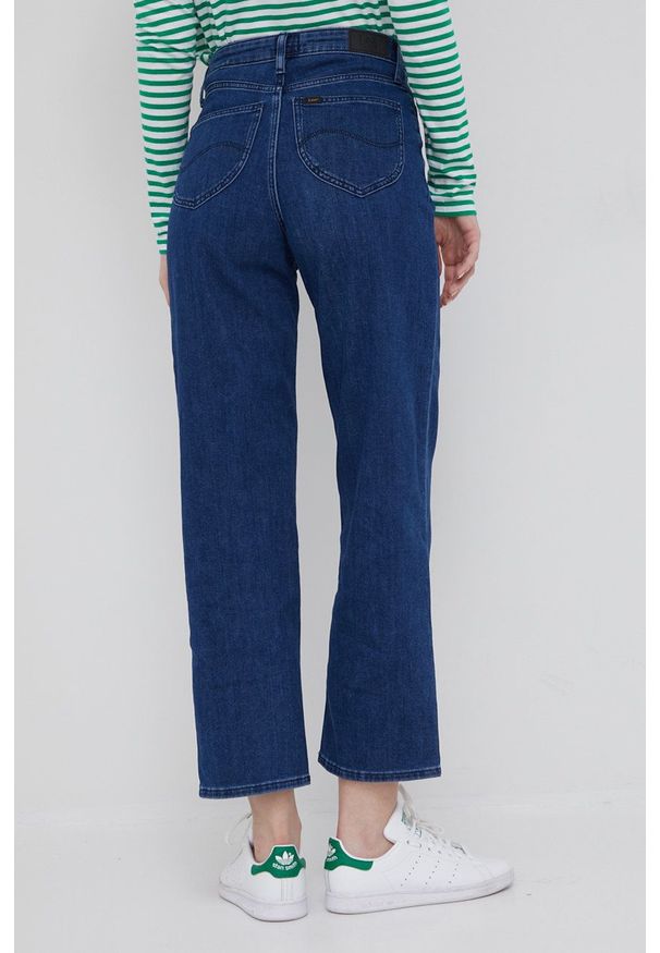 Lee jeansy WIDE LEG LONG DARK TANJA damskie high waist. Stan: podwyższony. Kolor: niebieski