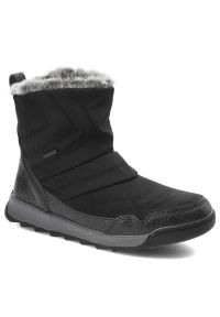 Czarne Śniegowce Cross Jeans Ocieplane Buty Damskie. Okazja: na uczelnię. Kolor: czarny. Materiał: futro, materiał, skóra ekologiczna, syntetyk. Szerokość cholewki: normalna. Wzór: aplikacja