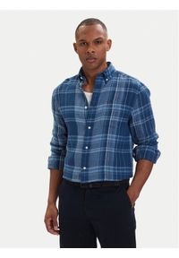 TOMMY HILFIGER - Tommy Hilfiger Koszula Madras Check MW0MW42399 Niebieski Regular Fit. Kolor: niebieski. Materiał: len #1