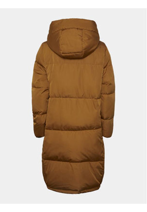 YAS Kurtka puchowa 26031874 Brązowy Regular Fit. Kolor: brązowy. Materiał: syntetyk