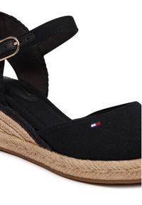 TOMMY HILFIGER - Tommy Hilfiger Espadryle Mid Wedge Espad Closed Toe FW0FW09233 Czarny. Kolor: czarny. Materiał: materiał #6