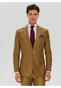 Pako Lorente - PAKO LORENTE – Jasnobrązowa garniturowa marynarka męska z wełną. Kolor: brązowy. Materiał: wełna. Styl: elegancki