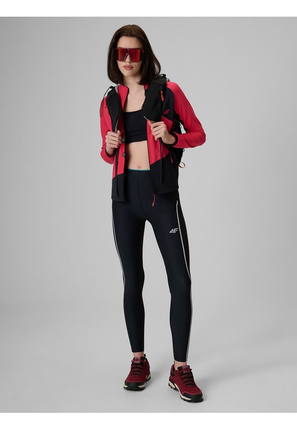 4f - 4F Legginsy trekkingowe szybkoschnące damskie - czarne XS. Kolor: czarny. Materiał: skóra, materiał. Długość: długie. Sport: turystyka piesza