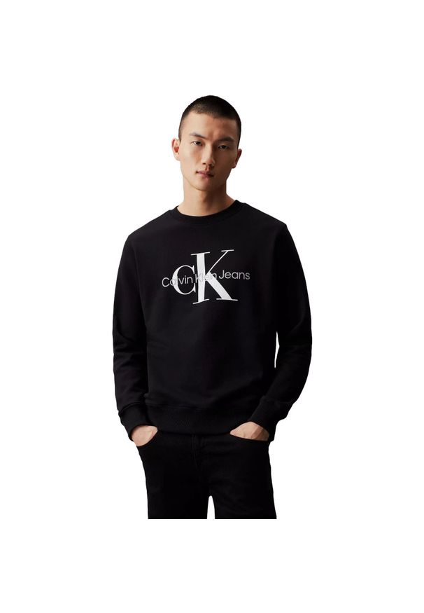 Bluza Calvin Klein Core Monogram, Mężczyźni. Kolor: czarny. Materiał: materiał, bawełna