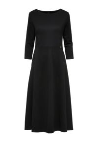 Ochnik - Długa sukienka elegancka damska. Okazja: na randkę, na spotkanie biznesowe, do pracy. Kolor: czarny. Materiał: wiskoza. Styl: elegancki. Długość: maxi #3