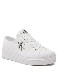 Calvin Klein Jeans Tenisówki Vulc Flatform Essential Mono YW0YW01030 Biały. Kolor: biały. Materiał: materiał