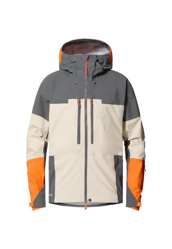 Haglöfs - Kurtka techniczna męska Spitz GTX Pro Jacket. Kolor: wielokolorowy, beżowy, szary