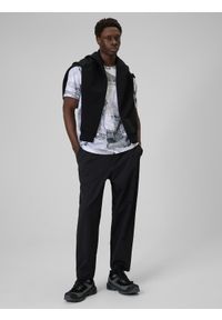 4f - 4F T-shirt regular z nadrukiem męski - czarno-biały L. Okazja: na co dzień. Kolor: wielokolorowy. Materiał: materiał. Wzór: nadruk. Styl: casual #2