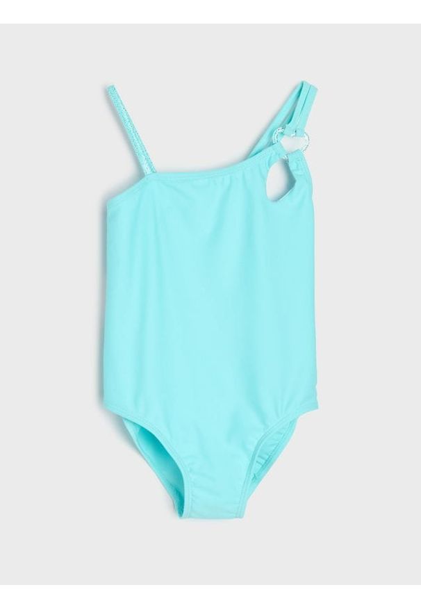 Sinsay - Strój kąpielowy jednoczęściowy z dekoracyjnymi ramiączkami - zielony. Kolor: zielony