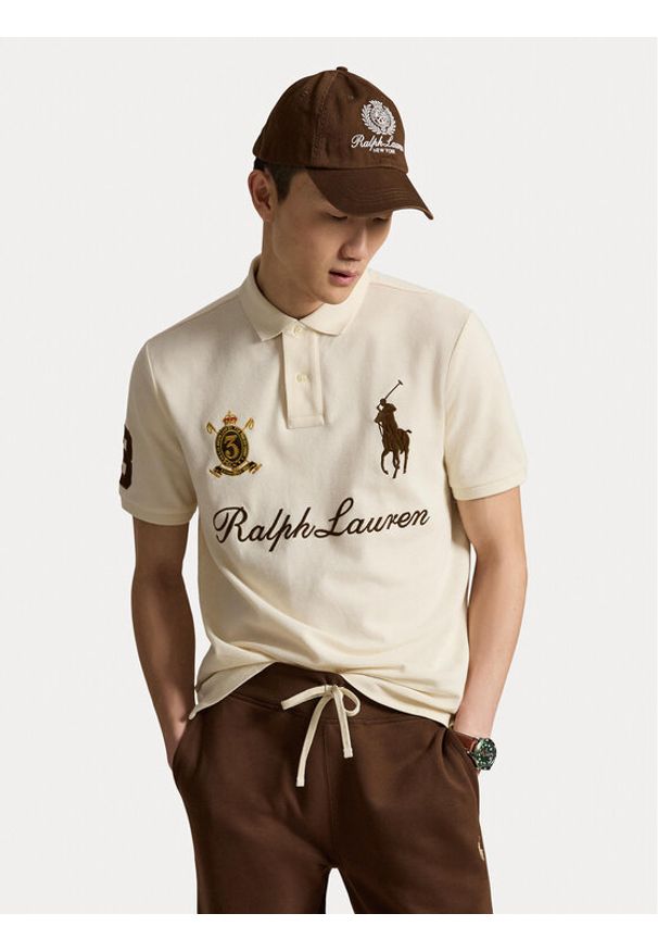 Polo Ralph Lauren Polo 710B20009001 Kremowy Regular Fit. Typ kołnierza: polo. Kolor: kremowy. Materiał: bawełna