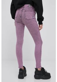 LABELLAMAFIA - LaBellaMafia jeansy damskie kolor różowy high waist. Stan: podwyższony. Kolor: różowy #2