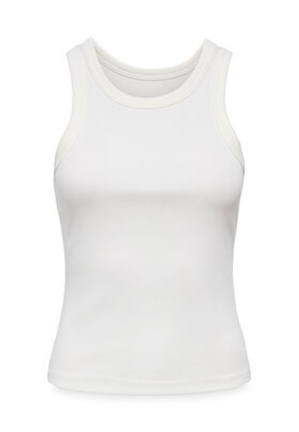 only - ONLY Top Val 2-Way 15371705 Biały Slim Fit. Kolor: biały. Materiał: bawełna
