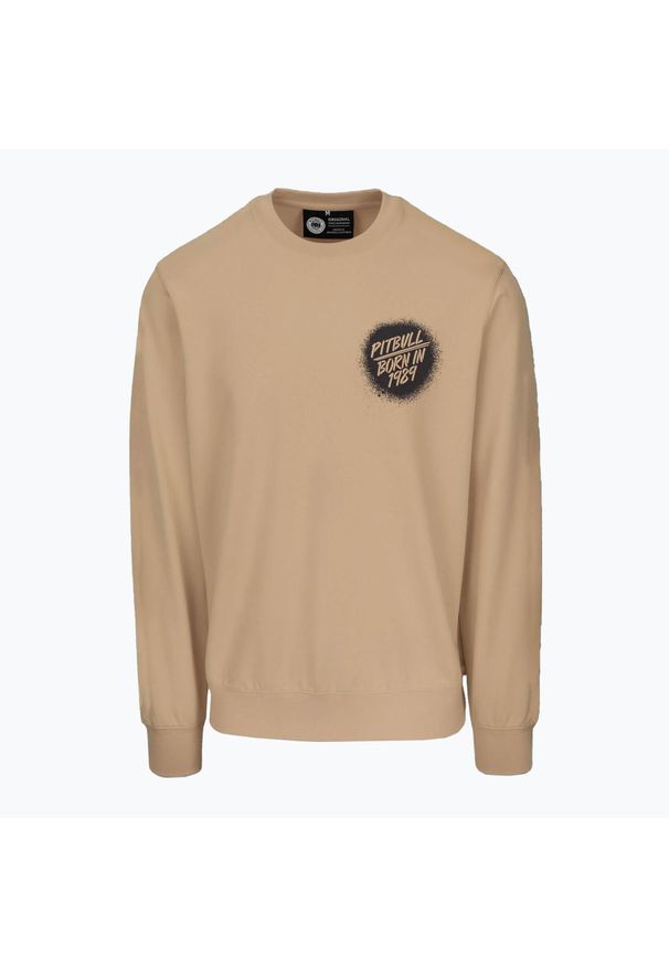 PITBULL - Bluza męska Pitbull Graffitti Crewneck Sweatshirt. Kolor: beżowy