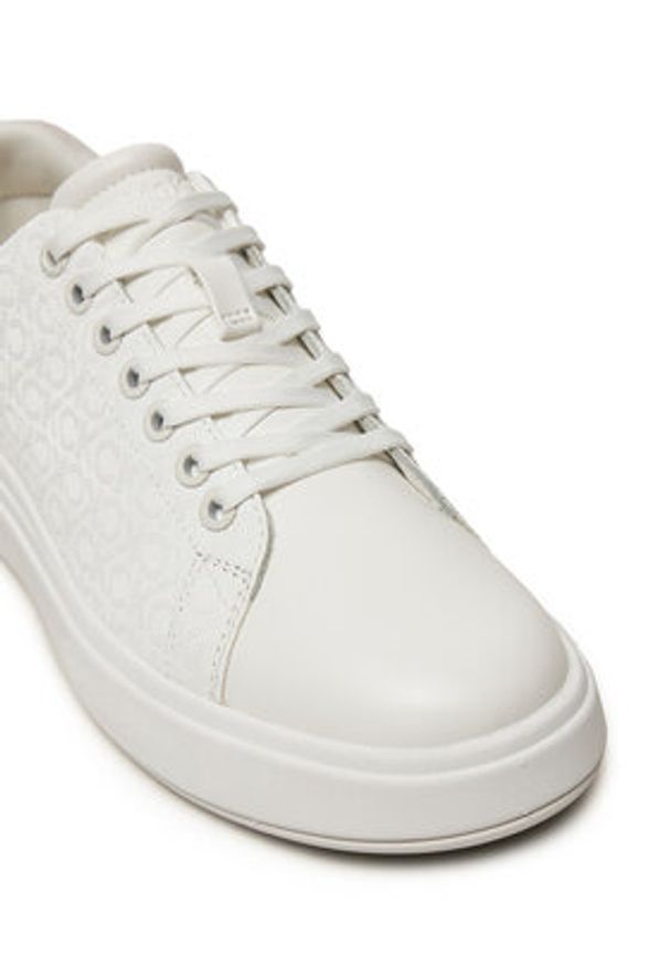 Calvin Klein Sneakersy Cupsole Lace Up Mono HW0HW02445 Biały. Kolor: biały. Materiał: skóra