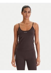 Guess Top V6RP14 KD952 Brązowy Slim Fit. Kolor: brązowy. Materiał: syntetyk #1