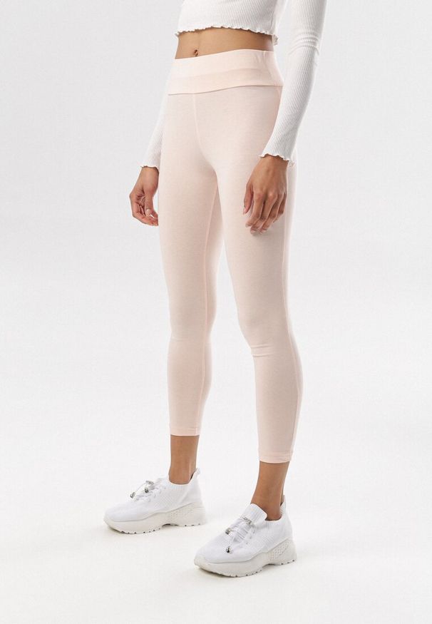 Born2be - Jasnoróżowe Legginsy Araseise. Kolor: różowy. Materiał: dzianina. Długość: długie. Styl: sportowy