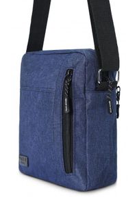 Męska, Materiałowa Torebka, Saszetka, Listonoszka - Pako Jeans - Granat. Kolor: niebieski. Materiał: poliester #1