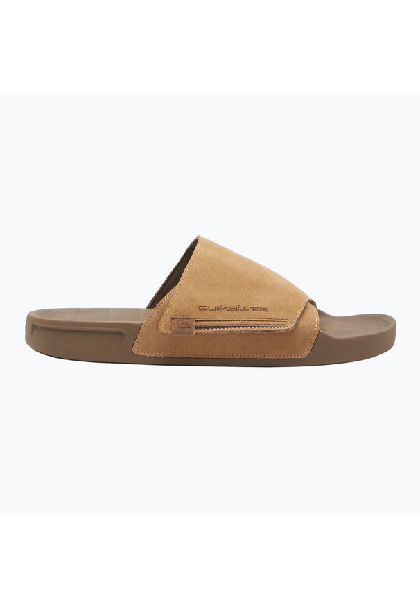 Klapki męskie Quiksilver Rivi Suede. Kolor: brązowy