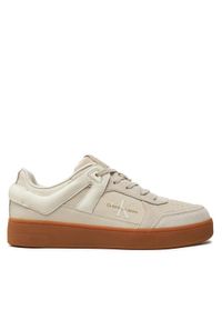 Calvin Klein Jeans Sneakersy Basket Cup Low Laceup Lth Ml Mtr YM0YM00994 Écru