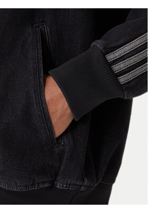 Adidas - adidas Bluza adicolor Denim Firebird KD1516 Czarny Loose Fit. Kolor: czarny. Materiał: bawełna