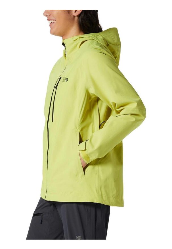 MOUNTAIN HARDWEAR - Płaszcz Przeciwdeszczowy Damski Mountain Hardwear Stretch Ozonic. Kolor: żółty. Sport: turystyka piesza