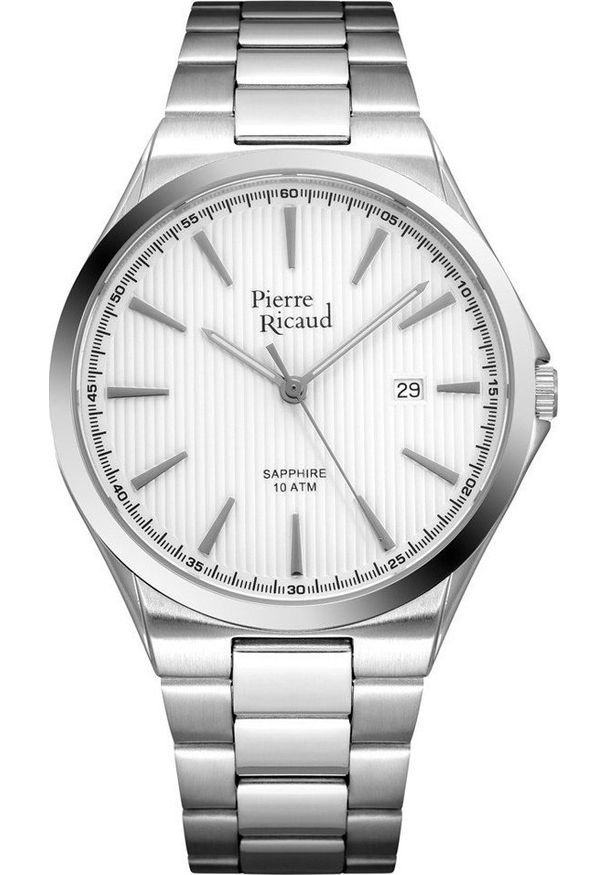 Zegarek Pierre Ricaud Zegarek męski Pierre Ricaud P91069.5113Q srebrny. Kolor: srebrny