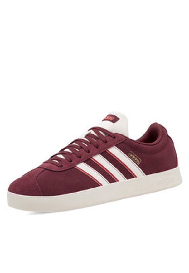 Adidas - adidas Sneakersy VL COURT IF7555 Bordowy. Kolor: czerwony. Materiał: zamsz, skóra