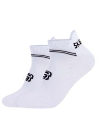 skechers - Skarpetki sportowe dla dorosłych 2PPK Mesh Ventilation Bamboo Socks. Kolor: biały. Materiał: elastan, wiskoza, poliamid, bawełna #1