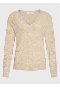 Cream Sweter Cabin 10610399 Beżowy Regular Fit. Kolor: beżowy. Materiał: syntetyk #1