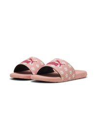 Puma - Młodzieżowe klapki Cool Cat 2.0 Daisies PUMA Pink Fruit White Almost Apricot. Kolor: pomarańczowy, biały, wielokolorowy, różowy. Wzór: nadruk. Styl: młodzieżowy