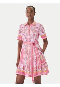 Hale bob - Hale Bob Sukienka letnia with linen Aula 61SG670A Różowy Regular Fit. Kolor: różowy. Materiał: len. Sezon: lato #1