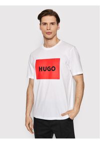 Hugo T-Shirt Dulive222 50467952 Biały Regular Fit. Kolor: biały. Materiał: bawełna